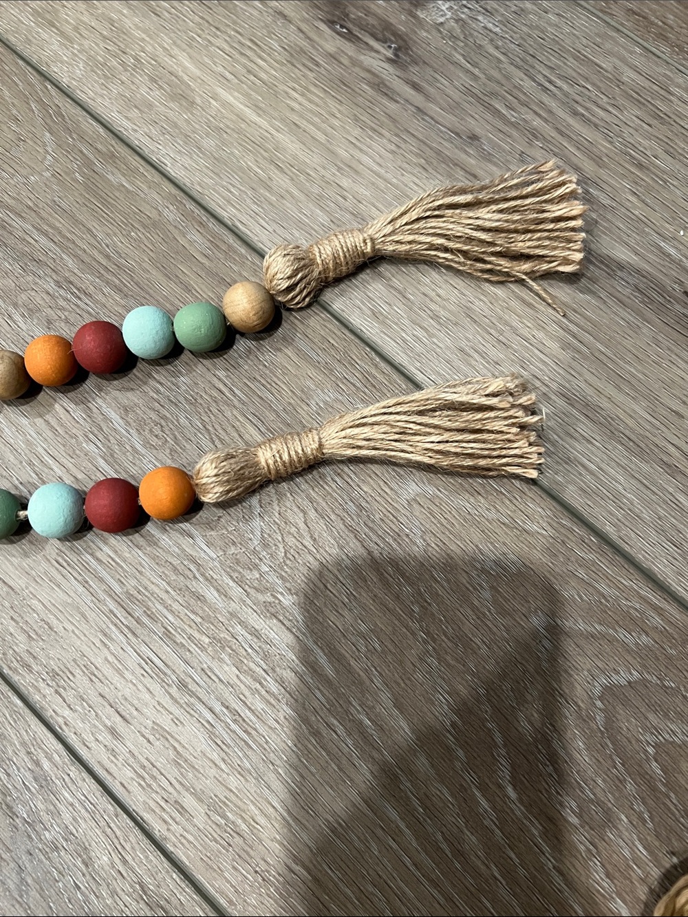 Multicolor Wooden Bead Tassel Strand - Coastal Accent - Picture 2 of 4